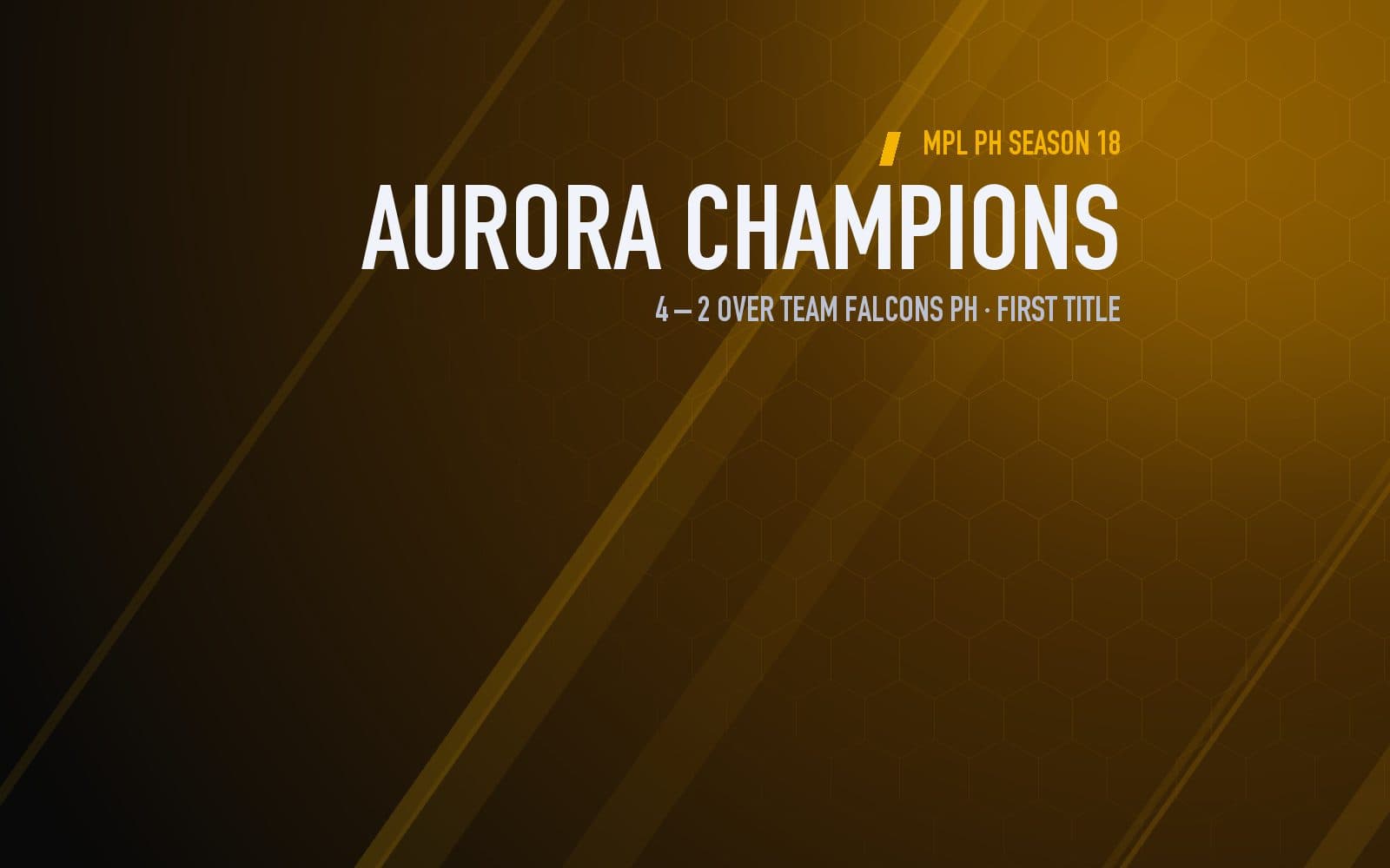 Aurora Gaming PH win MPL Philippines Season 18 graphic