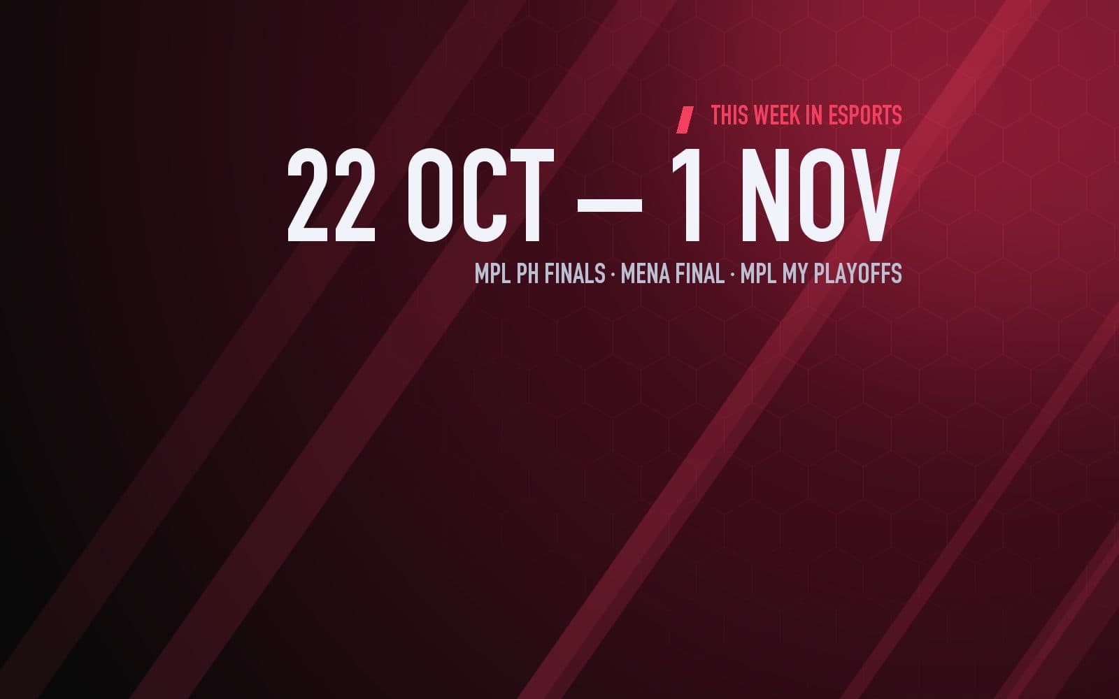 This week in esports graphic: 22 October to 1 November