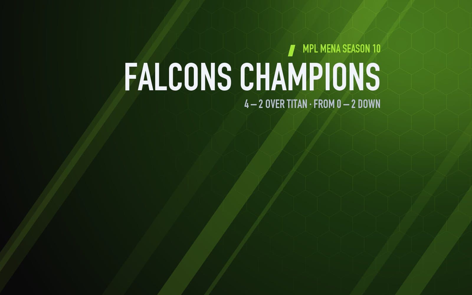 Team Falcons win MPL MENA Season 10 graphic